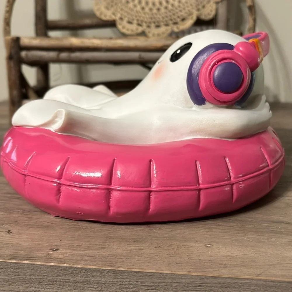 HERE LIES SUMMER GHOST WITH HEADPHONES ON FLOATY SUMMERWEEN DECOR